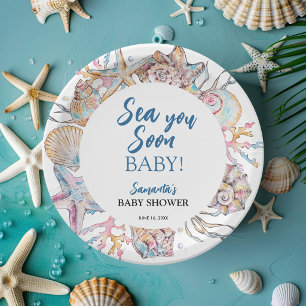 Muschelmeer Wir sehen uns bald Baby Shower Pappteller