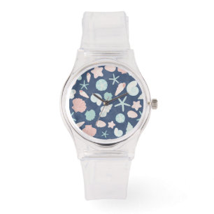 Muschelmuster Armbanduhr