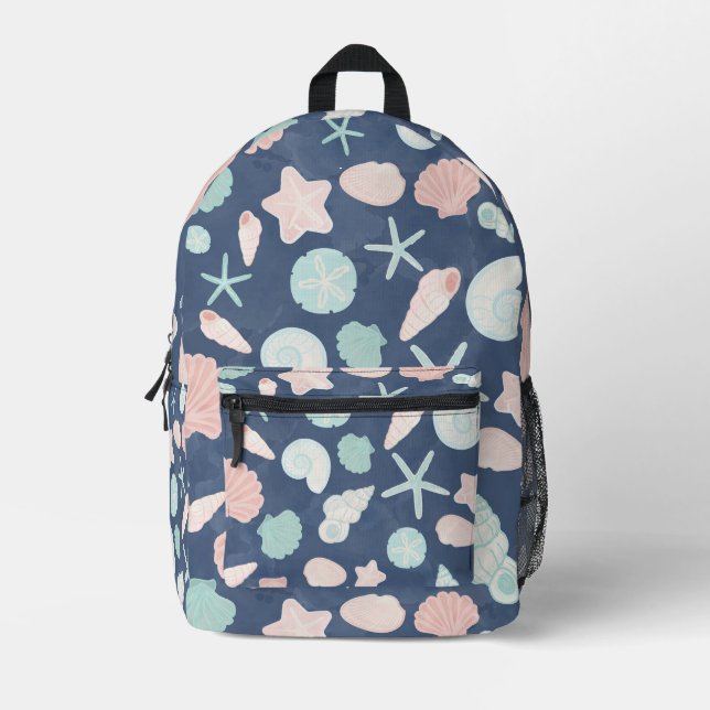 Muschelmuster Bedruckter Rucksack (Vorderseite)