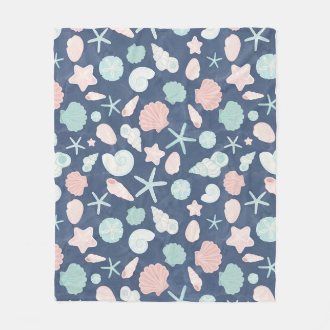 Muschelmuster Fleecedecke (Vorderseite)