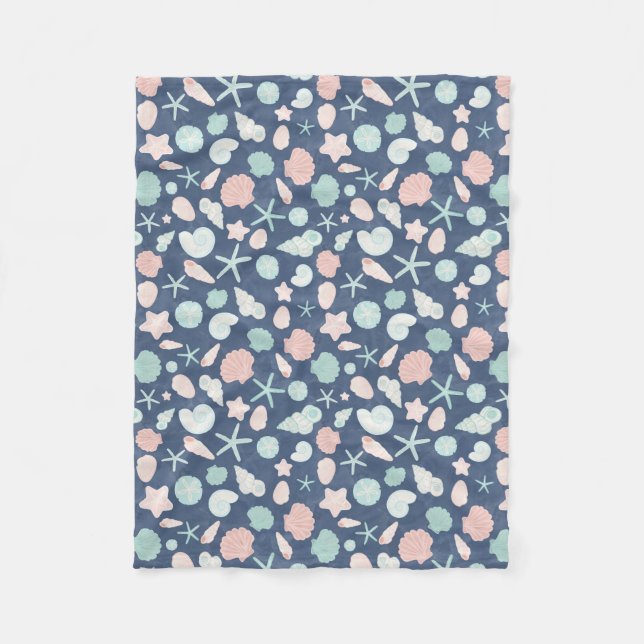 Muschelmuster Fleecedecke (Vorderseite)