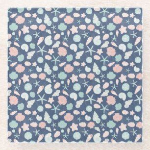 Muschelmuster Glasuntersetzer