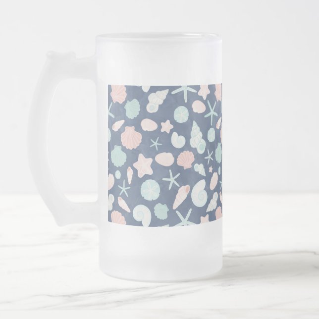 Muschelmuster Mattglas Bierglas (Links)