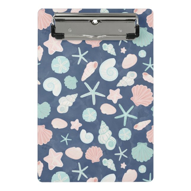 Muschelmuster Mini Klemmbrett (Vorderseite)