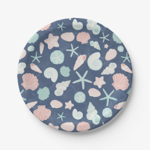 Muschelmuster Pappteller