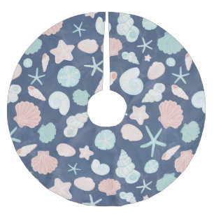 Muschelmuster Polyester Weihnachtsbaumdecke