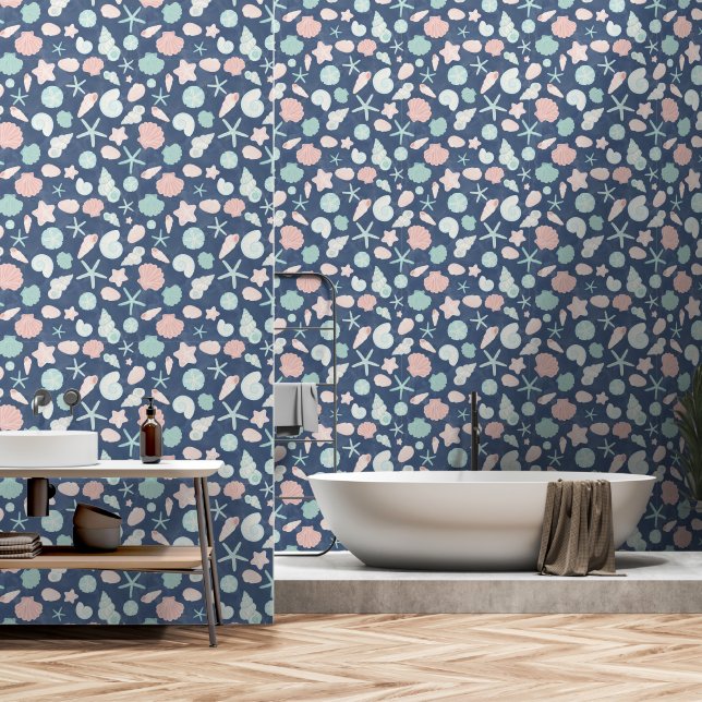Muschelmuster Tapete (Badezimmer)