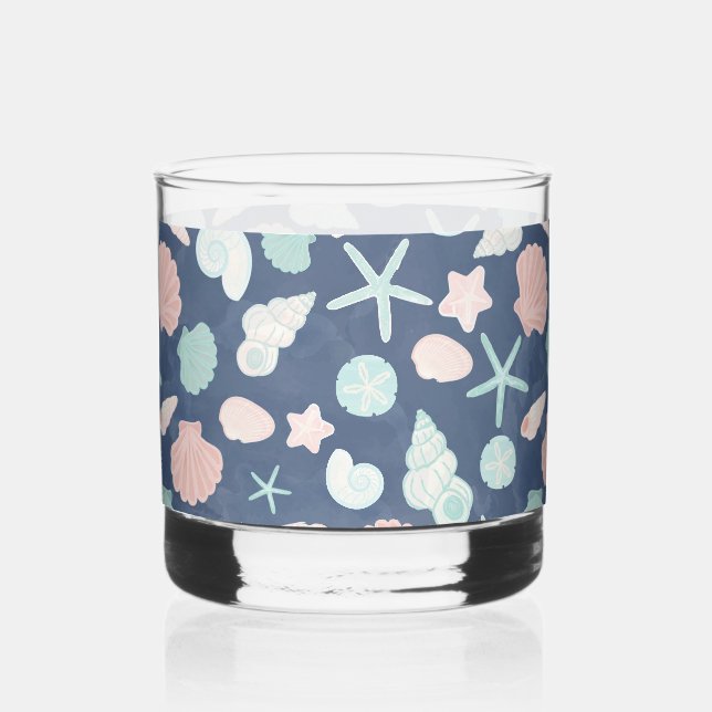 Muschelmuster Whiskyglas (Vorderseite)
