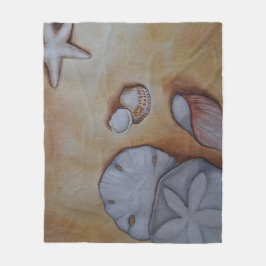 Muscheln am Meer Fleecedecke