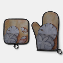 Muscheln am Meer Ofenhandschuh & Topflappen-Set