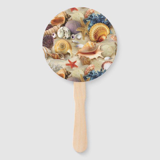Muscheln am Strand Fächer (Vorderseite)