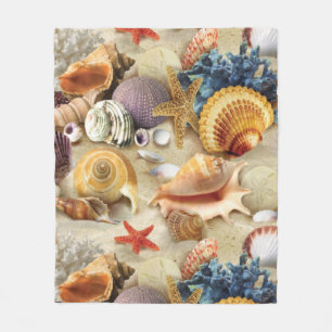 Muscheln am Strand Fleecedecke