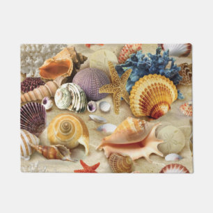 Muscheln am Strand Fußmatte