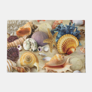 Muscheln am Strand Fußmatte