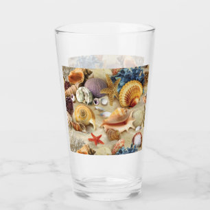 Muscheln am Strand Glas