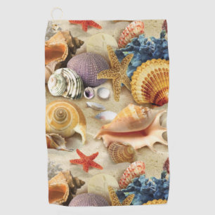 Muscheln am Strand Golfhandtuch