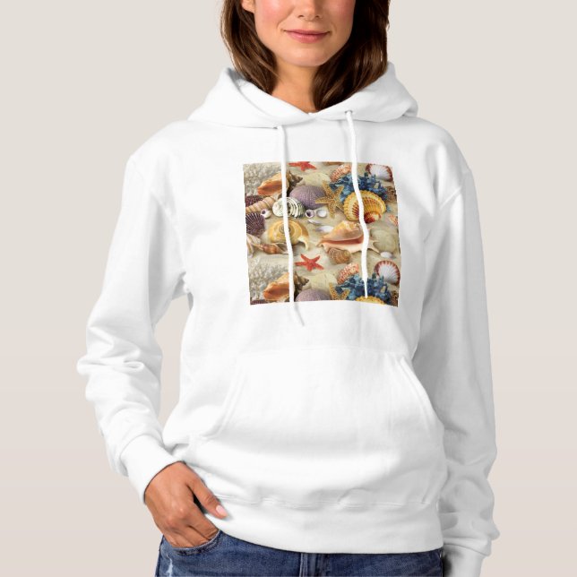 Muscheln am Strand Hoodie (Vorderseite)