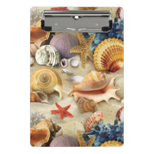 Muscheln am Strand Mini Klemmbrett