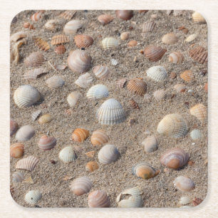 Muscheln am Strand Rechteckiger Pappuntersetzer