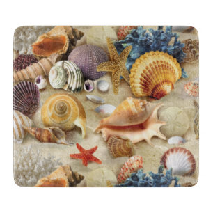 Muscheln am Strand Schneidebrett
