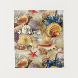 Muscheln am Strand Wandteppich