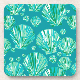 Muscheln aquamarin, Aqua und Türkis Getränkeuntersetzer