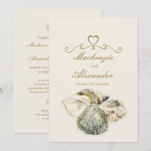 Muscheln Art Beach Hochzeit Einladung