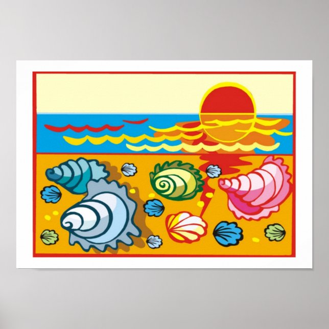 Muscheln auf dem Beach Poster (Vorne)