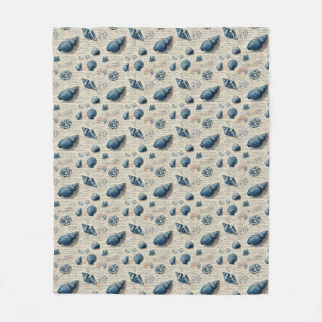 Muscheln auf französischem Schriftpergament Fleecedecke (Vorderseite)