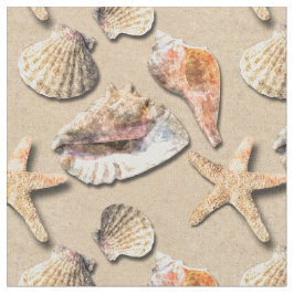 Muscheln auf Strand-Sand Stoff