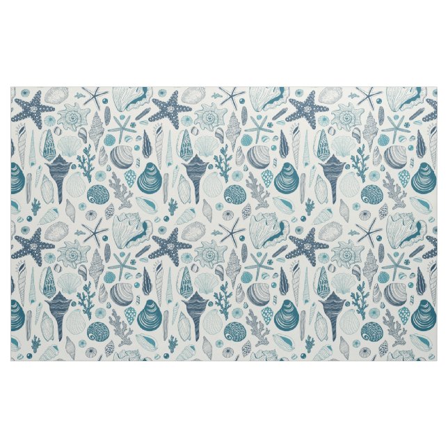 Muscheln auf weißlich stoff (Fat Quarter (45,7 x 55,9 cm))