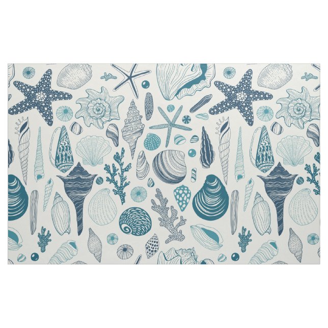 Muscheln auf weißlich stoff (Fat Quarter (45,7 x 55,9 cm))