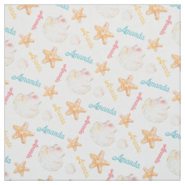 Muscheln aus Starfish und Muscheln rosa gelb Stoff