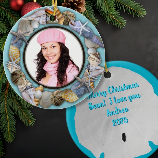 Muscheln, Blauer Foto Rahmen Weihnachtsschmuck (Von Creator hochgeladen)