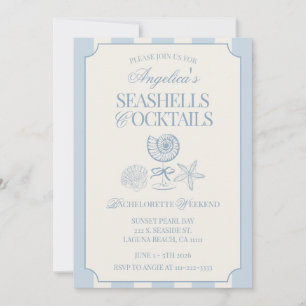 Muscheln & Cocktails Junggesellinnen-Abschieds-Iti Einladung