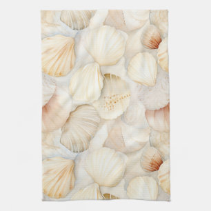 Muscheln Cream Sand Ivory Beach Geschirrtuch