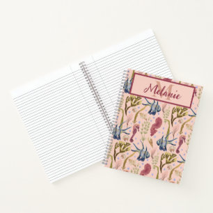 Muscheln des tropischen Fischfangs Aquatische Pfla Notizbuch