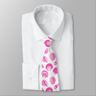 Muscheln - Fuchsienrosa und weiß Krawatte