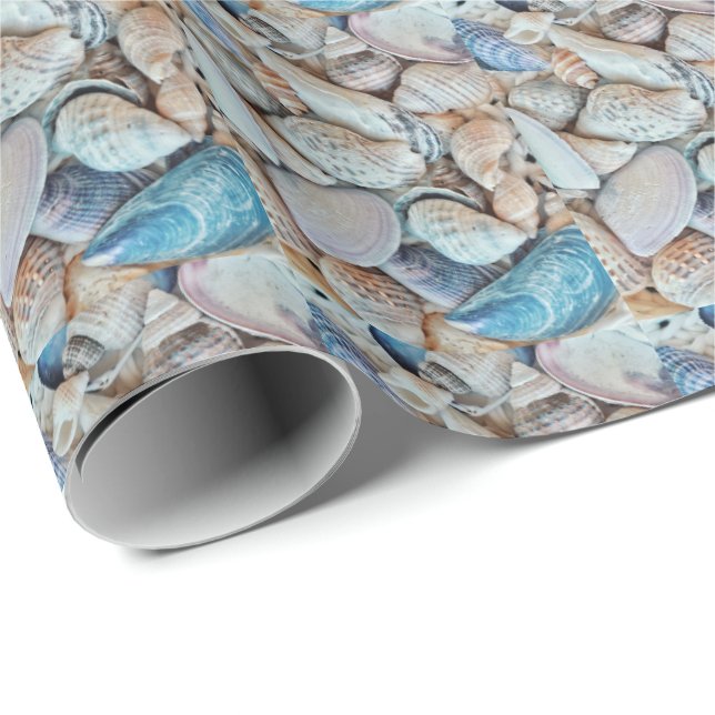 Muscheln für die Beachvibe Sea - Musterpapier Geschenkpapier (Rolleneckpunkt)