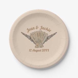 Muscheln für Hochzeiten am Strand Pappteller