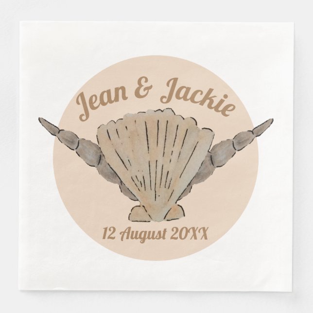 Muscheln für Hochzeiten am Strand Serviette (Vorderseite)