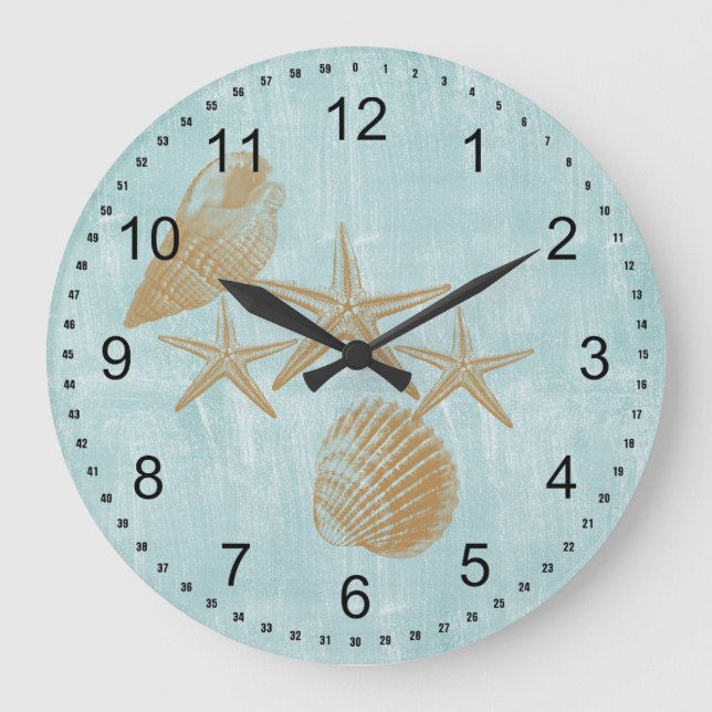 Muscheln Große Wanduhr (Vorderseite)