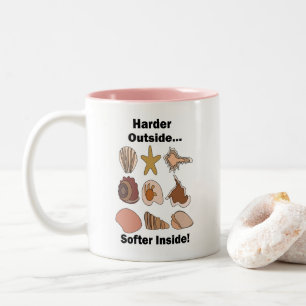Muscheln Hart Außen Weich Innen Attitude Zitat Zweifarbige Tasse