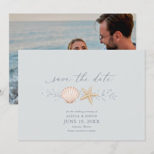 Muscheln Hochzeitsglocken Foto Terminankündigung Save The Date