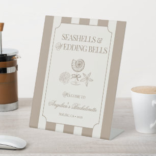 Muscheln Hochzeitsglocken Junggesellinnenabschied Sockelschild