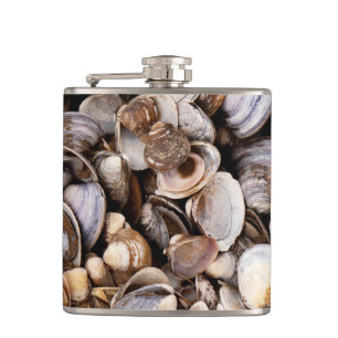 Muscheln im Mud Flachmann