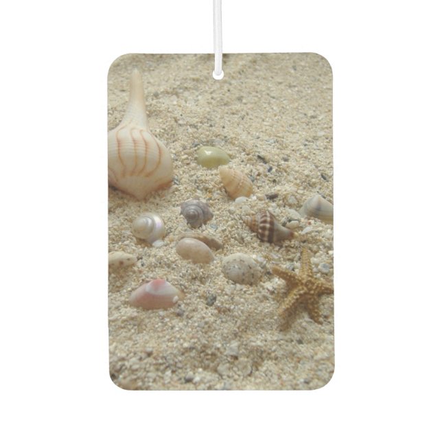 Muscheln im Sand Autolufterfrischer (Vorderseite)