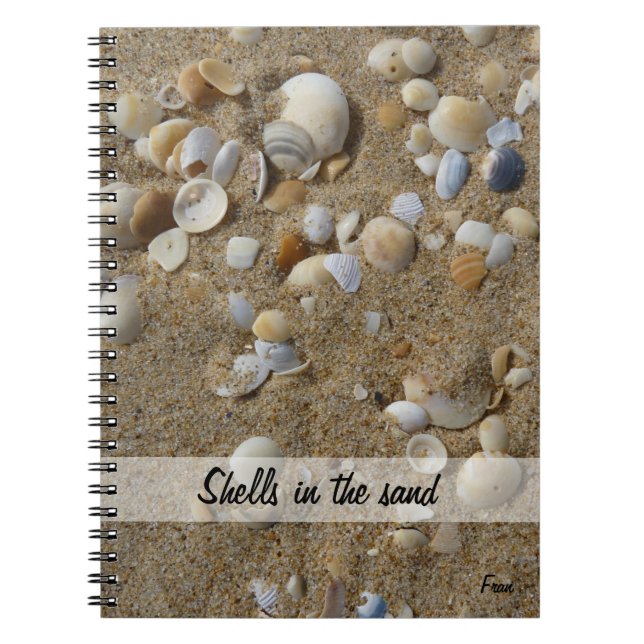 Muscheln im Sand Notizblock (Vorderseite)