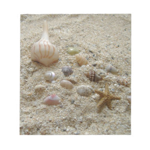 Muscheln im Sand Notizblock