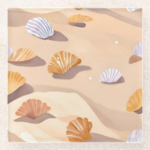 Muscheln im Sand | Strand Wasserfarbe